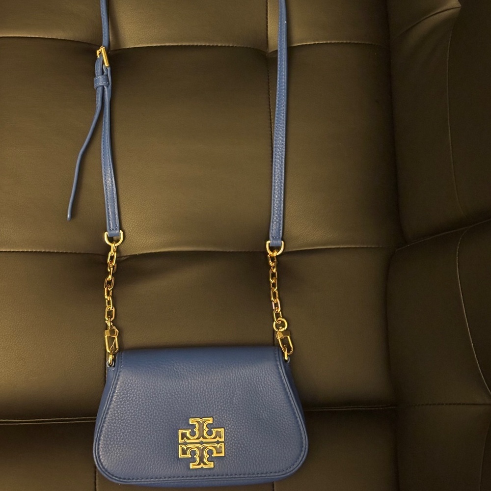 New Tory Burch Blue Leather Crossbody - Picture 4 of 4